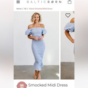 *OLIVE GREEN* Baltic Born Alana Smocked Midi dress!